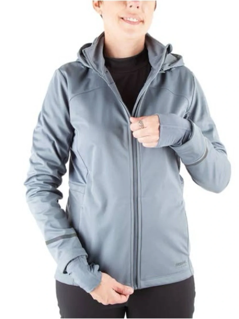 NWT Running Room Light Grey Hooded Softshell Jacket - Picture 5 of 11